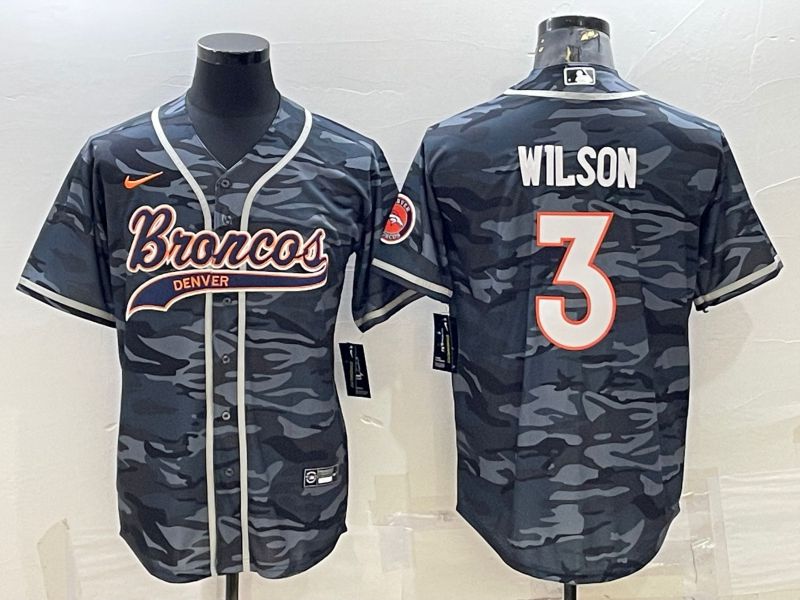 Men Denver Broncos #3 Wilson Camo 2022 Nike Co branded NFL Jersey->women mlb jersey->Women Jersey